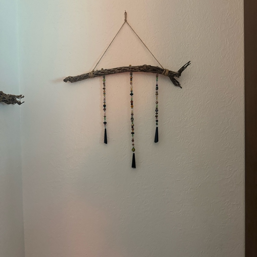 Rustic Black Beaded Wall Hanging Decor